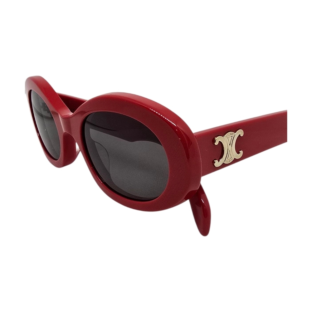 Celine Red Sunglasses with Gold Accent - Picture 4 of 6